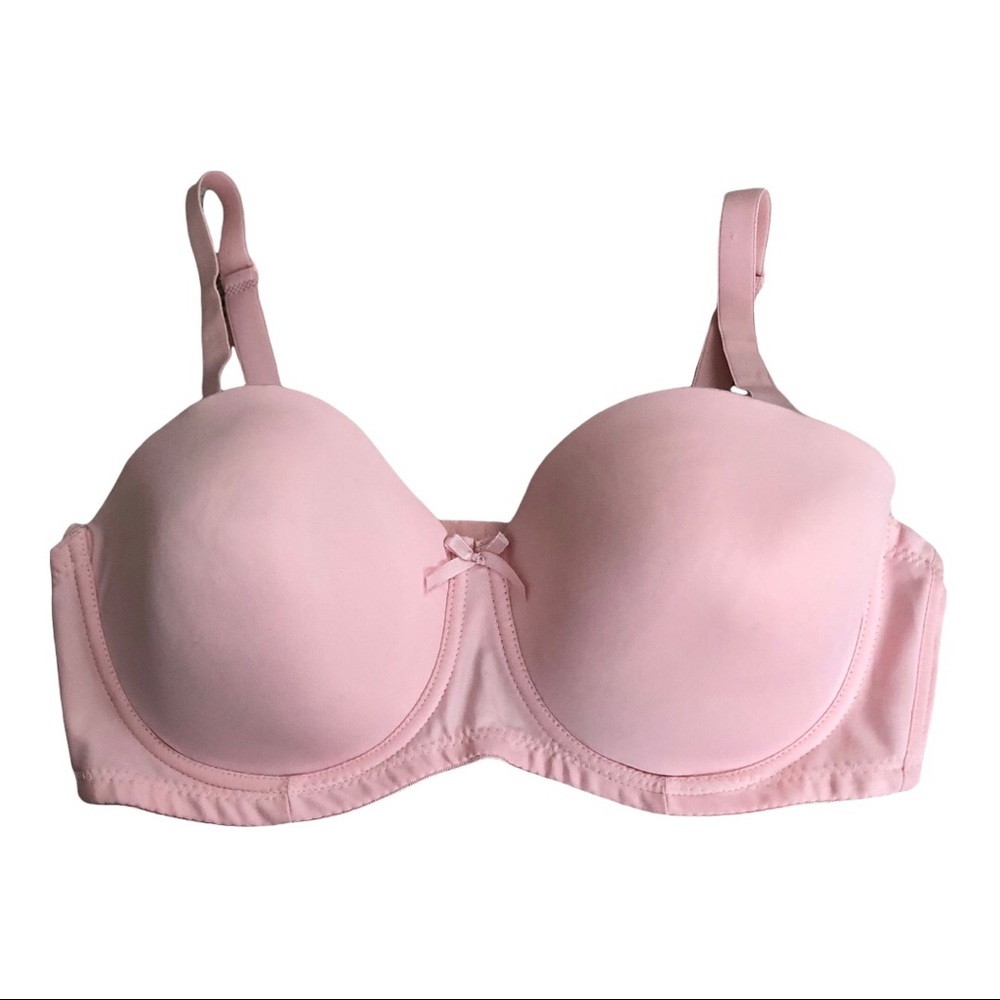 BODY GLAMOUR UNDERWIRE PINK BRA WITH REMOVABLE STRAPS 40C
